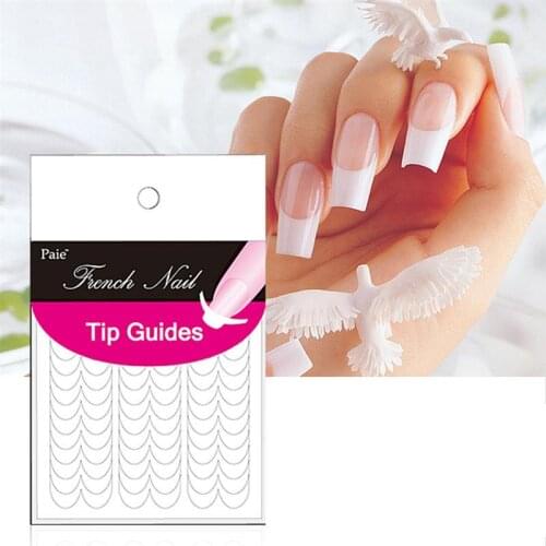 100 Sheets Nail Art Sticker DIY French Tip Guide Sticker Manicure Nail Tip Decal C Style Guides Sticker DIY Stencil For Nails