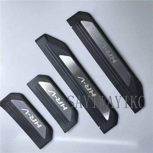 4 PCS Acrylic Moving LED Welcome Pedal Car Scuff Plate Pedal Door Sill Pathway Light fit For Honda HR-V HRV 2016 2017 2018 2019