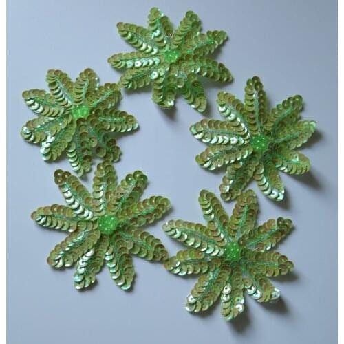 5pc/lot Fashion sequins beaded Patches for clothes Sew on sequin Flower parch badge Applique parches bordados para