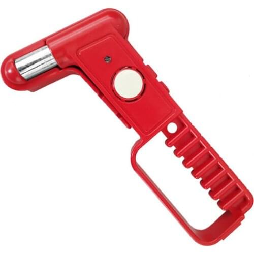 Car Emergency Escape & Rescue Tool Window Glass Breaker with Sound and Light Alarm, Long Handle Carbon Steel Car Safety Hammer