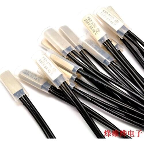 Free postage temperature control switch KSD9700 45 degree normally closed thermal protector / controller 5A/250V (10)