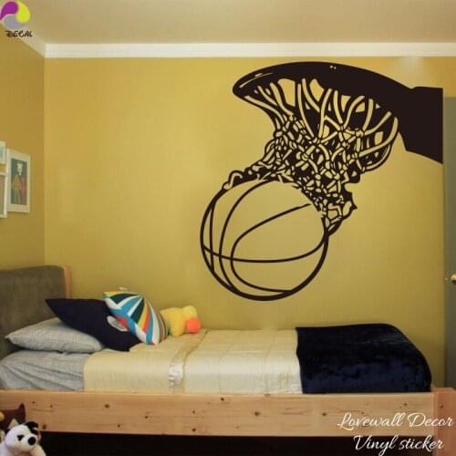 Baby Nursery Basketball Basket Net Mesh Wall Sticker Kids Room Sport Team Dunk Wall Decal Children Room Living Room Vinyl Art