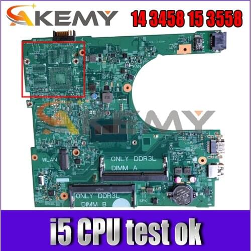 For Dell Inspiron 14 3458 15 3558 Laptop Motherboard 1XVKN 14216-1 MB with i5 CPU 100% Fully Tested CN-0MHDT2 0NPF8M 0MHDT2