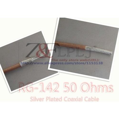 Double Shield Silver Plated Coaxial Cable RG142 50-3 RF line / RG-142 50 Ohms Diameter=4.98mm Brown jacket Made inChina 5M/LOT