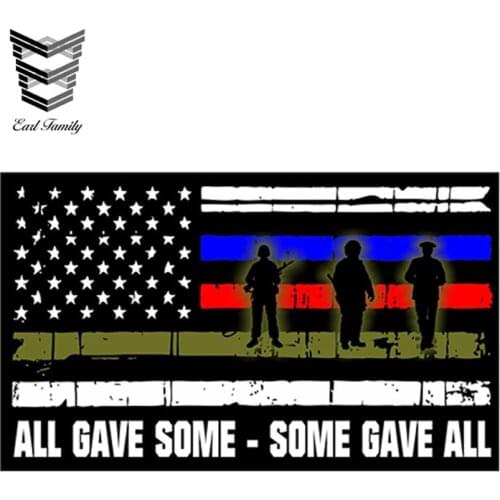 EARLFAMILY 13cm x 7.8cm Thin Blue Line Horizontal Flag All Gave Some Firefighter Police Military Vinyl Graphic Car Sticker