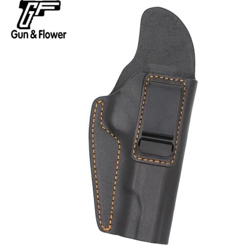 Gun&Flower Colt 1911 IWB Leather Holster Quick Draw Belt Clip Leather Concealed Tactical Pistol Case