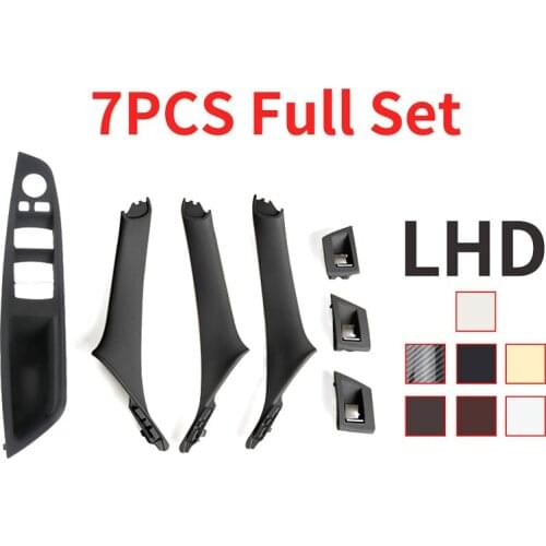 4/7Pcs Left Right Hand Drive LHD For BMW 5 Series F10 F11 F18 2010-2017 Interior Door Handle Inner Door Panel Pull Trim Cover