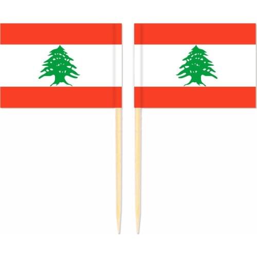 Lebanon Toothpick Flag 3.5X2.5CM Cake Topper Party Cupcake Wedding Baby Shower Supplies Lovely Baking Dessert Decorations