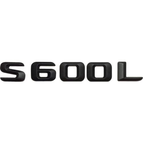 Matt Black " S 600L " Trunk Rear Letters Word Badge Emblem Number Letter Decal Sticker for Mercedes Benz Maybach S Class S600L