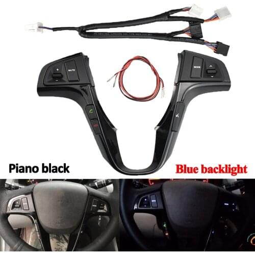 For H yundai VERNA SOLARIS Multi-function Steering Wheel Buttons Audio Volume Music Control Switch Blue Backlight With Bluetooth