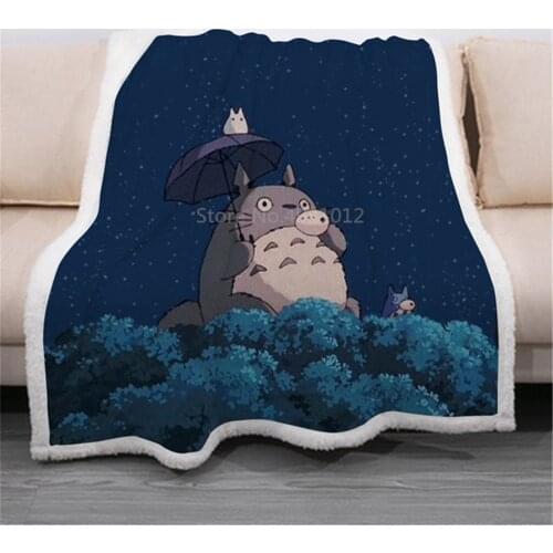 150x200cm Soft My Neighborhood Totoro Blanket Plush Kids Coral Fleece Throw Blanket Travel Bed Sheet Quilt Sofa Home Decor Gift