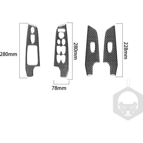 4Pcs Carbon Fiber Window Lift Control Switch Panel Stickers for Honda Civic 8th 2006-2011 Right Hand Drive Interior Accessories