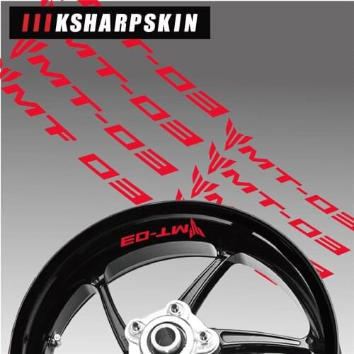 New motorcycle wheel sticker waterproof reflective wheel decals rim decoration logo for YAMAHA MT-03 MT03 mt 03