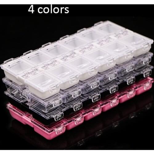 12 Grids Nail Storage Box Empty 12 Hole Jewelry Accessory Plastic PE Acrylic Nail Art Rhinestones Crystal Organizer Container