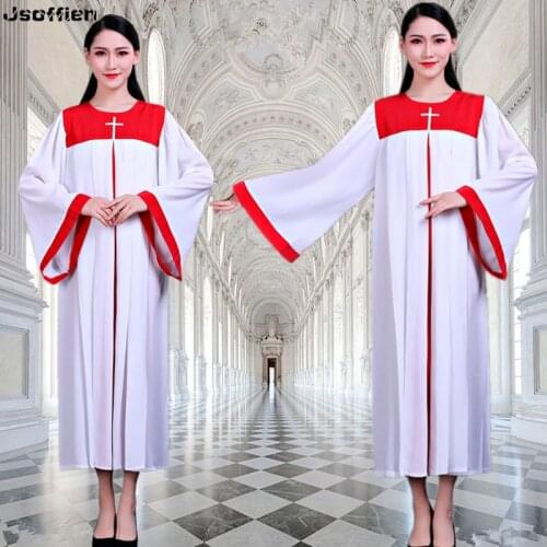 Large Size Christian Church Choir Dress Women Wedding Hymn Holy Garments Christian Sing Jesus Class Service Wear Gown Robe