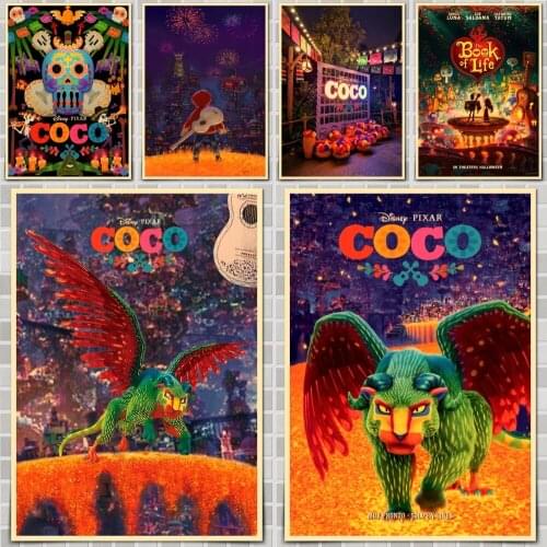 Disney Coco Movie Poster Wall Stickers For Home Room Bar Decor Art