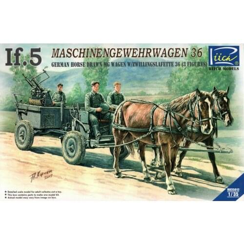Riich Models RV35012 1/35 German IF.5 Horse Drawn MG Wagen w/Zwillingslafette 36 model kit