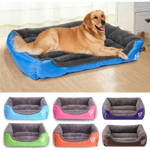 S-3XL) Large Pet Cat Dog Bed 8Colors Warm Cozy Dog House Soft Fleece Nest Dog Baskets House Mat Autumn Winter Waterproof Kennel