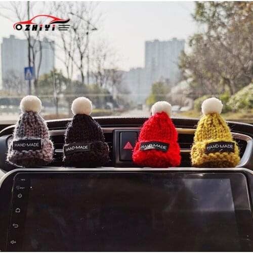 Car Styling Handmade Knitting Hat Shape Air Freshener Clip Cute Car Accessories Interior Air Condition Vent Perfume Ornament