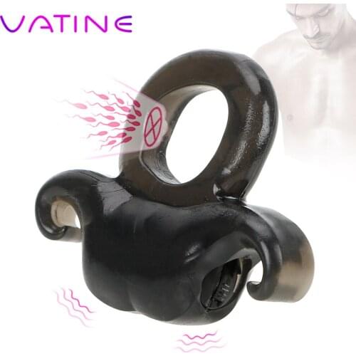 VATINE Masturbator Vibrating Cock Rings Sex Toys for Men Delay Ejaculation Adult Product Silicone Penis Rings Vibrator