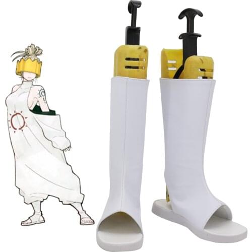 Fire Force Haumea Cosplay Boots White Sandals Shoes Custom Made Any Size