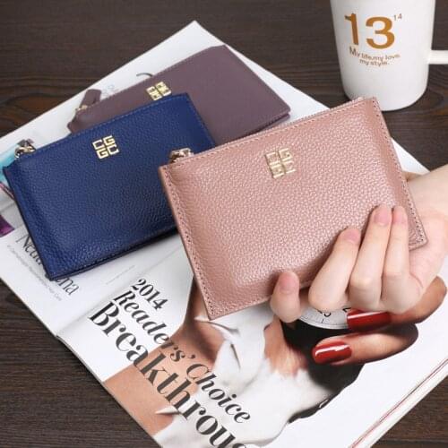 Lady Purses and Handbags Luxury Designer Wallets for Women Genuine Leather Small Wallet SHORT Card Holder Zipper Poucht Wallet