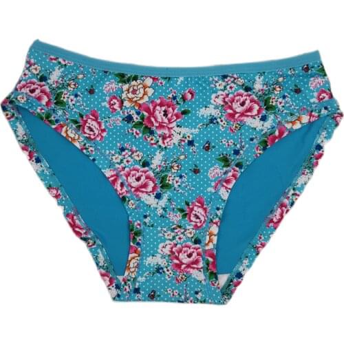 Women' shorts ladies' panties for women big size mid waist rise 3d flower floral printing plus size lingerie briefs underwear