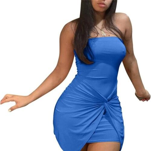 Dress Women Summer 2020 Sexy Sundress Strapless Party Bodycon Dress Vestidos Robes Kobieta Sukienka Jurken Robe Femme Free Ship