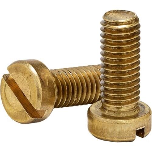 100/50/30/10PCS M2 M2.5 M3 M4 M5 M6 M8 M10 GB65 DIN84 Brass cheese head slotted screw copper machine screws