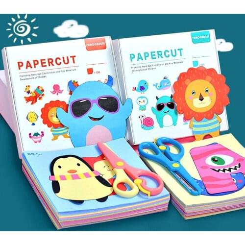 100Pcs/set DIY Paper Cutting and Folding Handmade Materials Puzzle Origami Toy for Girls Boys Handmade Art Craft Learning Toys