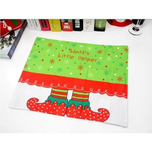 100pcs/lot 43*33cm Christmas Elven mat Tableware Table Placemat Pad Dining Table Plate Bowl Home Decor Xmas Gifts