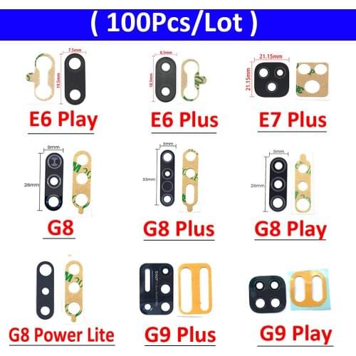 100PCS Camera Glass Lens For Moto G8 G9 Plus E6 E7 Plus Play One Vison X4 Z4 Z3 Play Rear Camera Glass Lens Cover With Adhesive