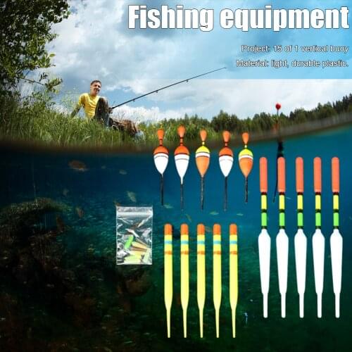 15pcs/Set Sea Fishing Floats Vertical Buoy Slip Bobber Rod Sea Fishing Lures pesca Accessories