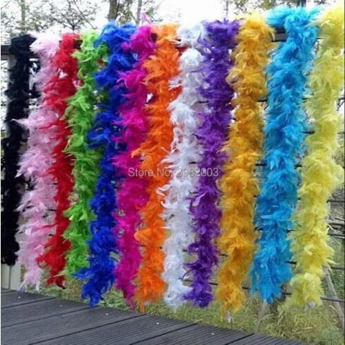 2 yards\lot Clothing Accessories Turkey Feather Multi Color Strip Fluffy Boa Happy Birthday Party Wedding Decorations Supplies
