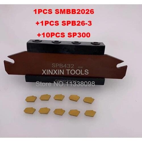 20mm petiole SPB26-3 1pcs+SMBB2026 1pcs+ SP300 NC3020/NC3030 10pcs=12pcs/set NC3020/NC3030 Machining steel CNC lathe tool