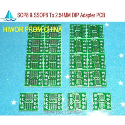 50pcs/lot SOP8 & SSOP8 To DIP8 SMD Adapter To DIP PCB Pinboard SMD Converter