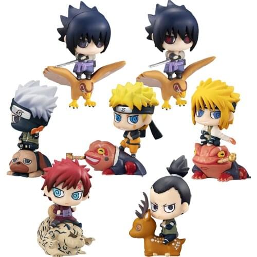 8pcs Megahouse Anime Figure Petit Chara Land Naruto KUCHIYOSE Model Set Toys Collection For Kid