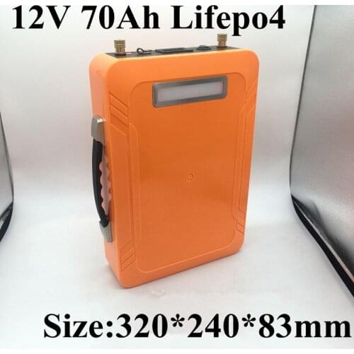 12.8v 12V 70Ah Lifepo4 Battery Pack lifepo LFP with BMS LED flashlight 5v USB port for Motor solar light Golf Car UPS Battery