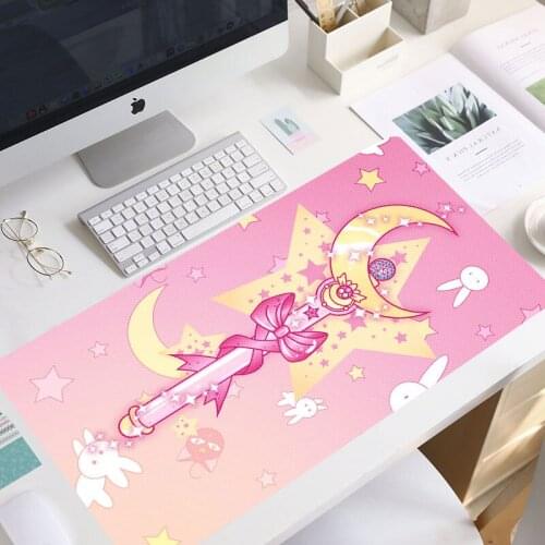 Anime kawaii Big Mouse Pad Large Rubber Gaming Mat Speed Kawaii XL MousePad Keyboard Locking Edge Otaku Compute mouse pad