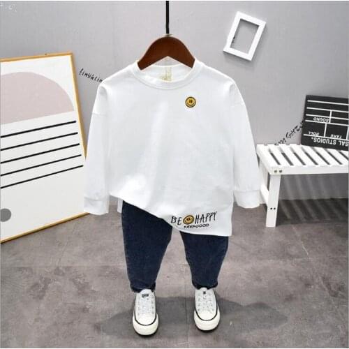 Children Spring Suit Long Sleeved Fashion Clothes 2-7Years Old Baby Boys Leisure Style T-Shirt + Trousers Set Kids Outfits