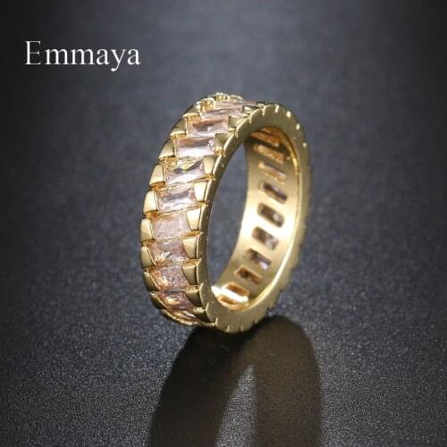 Emmaya Fashion Jewelry With Geometry Tiny Zirconia Ring For Women&Girls Wedding Party Charming Ornament Exquisite Gift