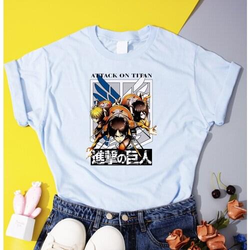 Mikasa·Ackerman T Shirt Eren Jaeger T-Shirts Women Attack on Titan T Shirts Summer Cool T Shirt Female Casual Japan Anime Tops