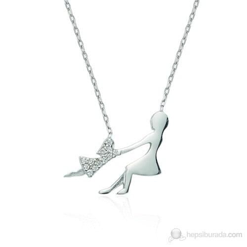 Glorria 925 Sterling Silver Mother Daughter Necklace