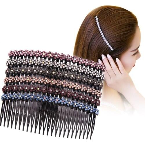 Hair Combs Glass stones Flowers Fabric Simple Practical Plastic Durable Teeth Combs Accessories for Kids Girls Women YR122802