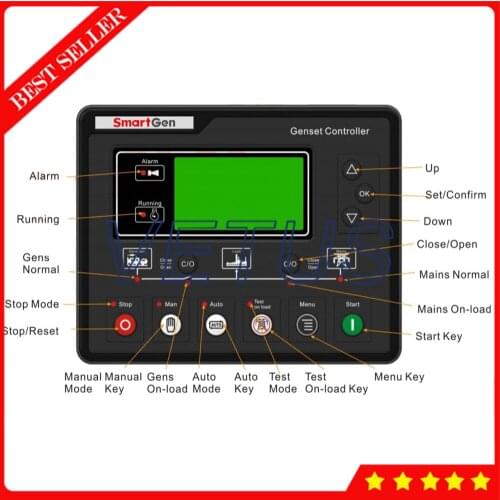 LCD Display Genset Controller For Automatic Control Genset monitoring system Multifunction Genset Control Module HGM6120U