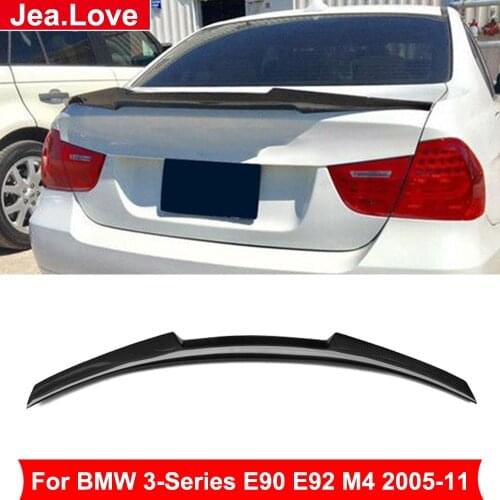 Real Carbon Fiber Forged Pressure Rear Wing Spoiler Trunk Tail Decoration For BMW 3-Series E90 E92 M4 2005-11 Modification