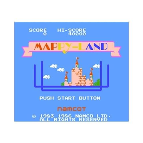 Mappy-Land Region Free 8 Bit Game Card For 72 Pin Video Game Player