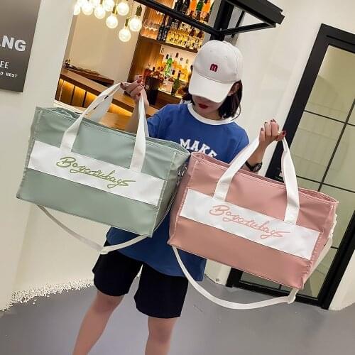 Contrast Color Travel Duffle bag Fashion Womens Sports Fitness Bag Waterproof Gym Handbag Yoga Shoulder Bag Sac De Voyage 2021