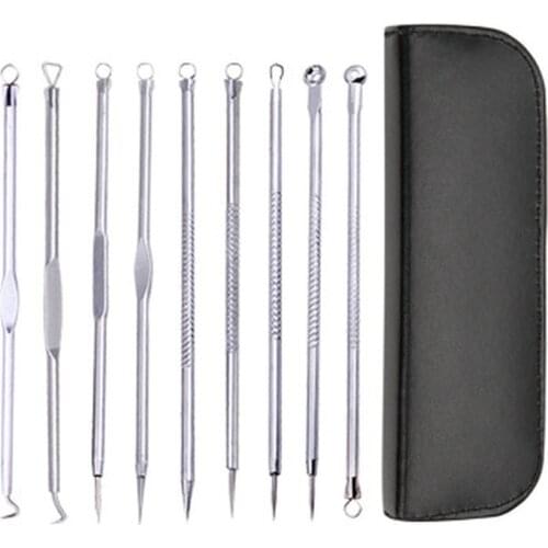 Stainless Steel Facial Acne Blackhead Remover Needles Extractor Pimple Blemish Comedone Removal Kit Double Head Face Care Tool