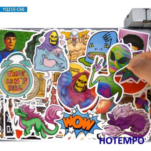 65pcs Retro Mixed Style Fashion Funny Graffiti Stickers for DIY Phone Laptop Luggage Guitar Skateboard Car Bike Decals Stickers